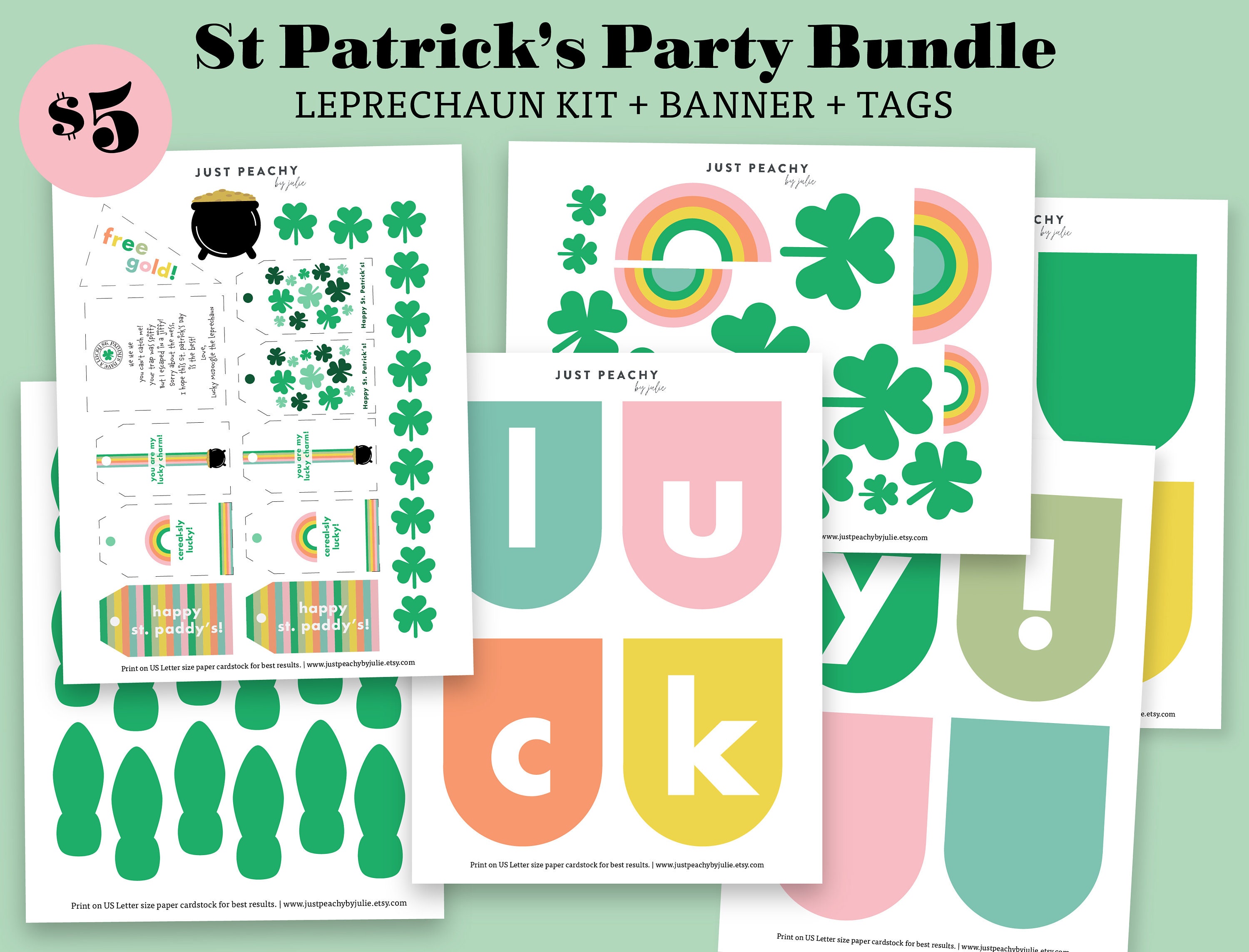 St. Patrick's Day Cardstock & Plastic Leprechaun Trap Kit, 20pc