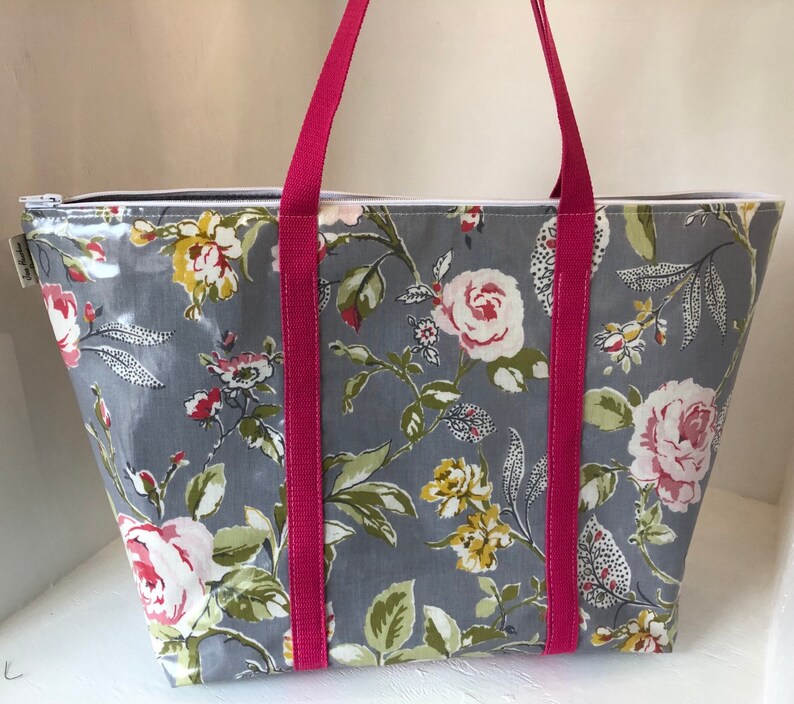 large oilcloth tote bag