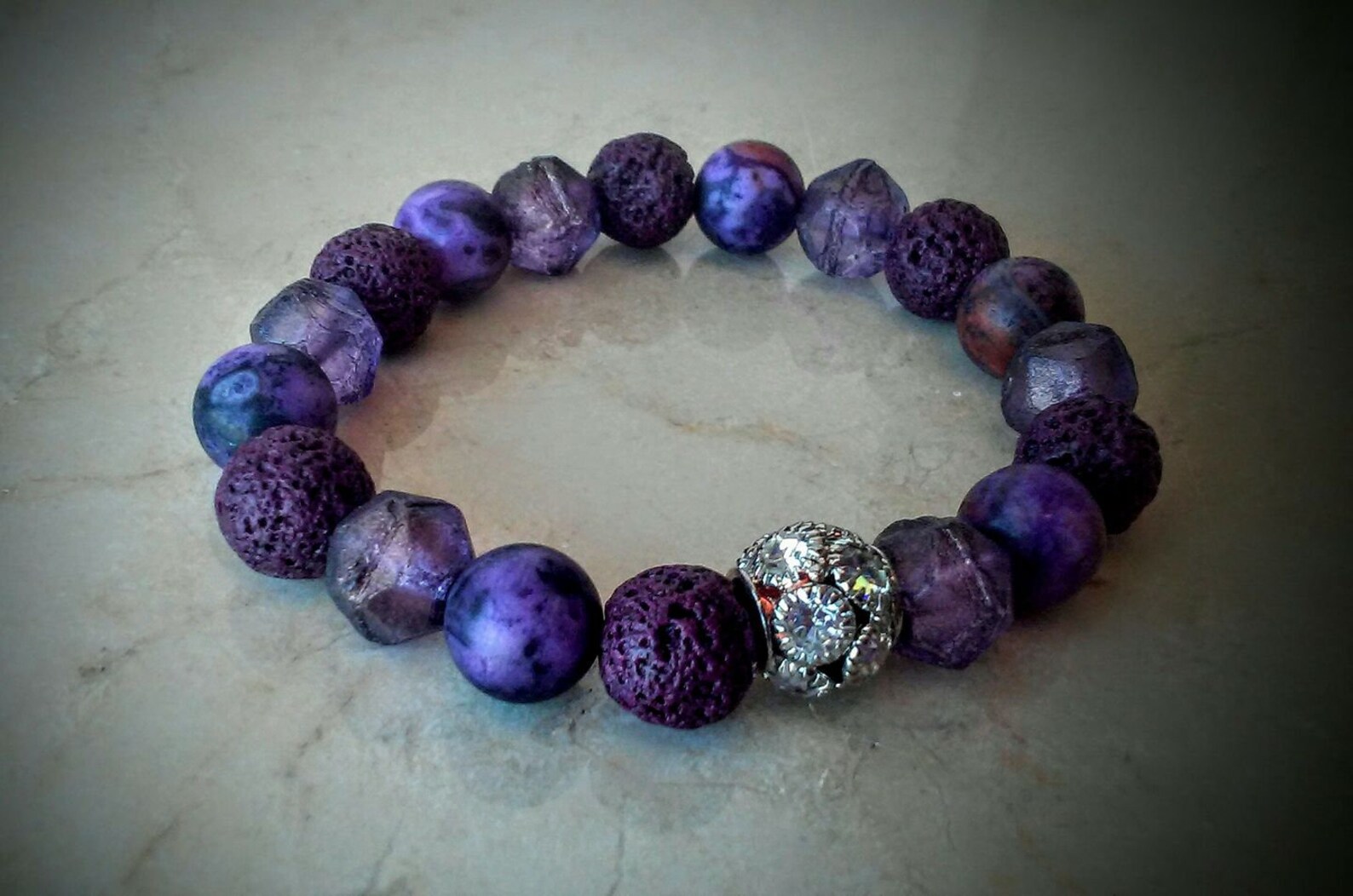 Ultraviolet bracelet stretch bracelet in purple hues | Etsy