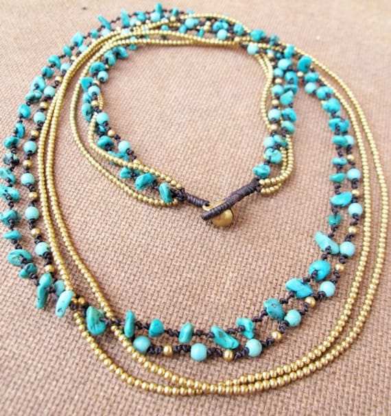 Multi Strand Turquoise Necklace | Etsy
