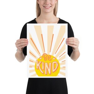 Sei freundlich | KinderZimmer Deko | Druckbares Poster | Motivierender | Boho Neutral Sunshine | A4 A5 A6 Größen