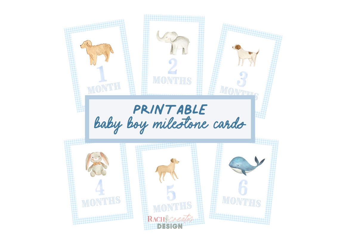 Milestone Cards for Baby Boy Etsy