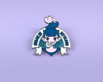 Dona "Sugar in My Blood" Hard Enamel Pin, Silver with Glitter