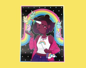 Rainbow Thea Iridescent Foil Poster Print