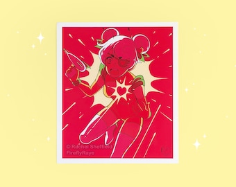 The Galaxy Invader "Blast" Small Anime Print, Matte Heavy Cardstock