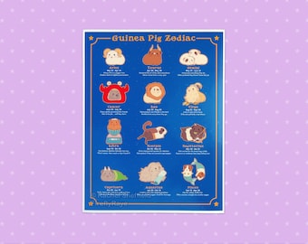 Guinea Pig Zodiac Chart Print