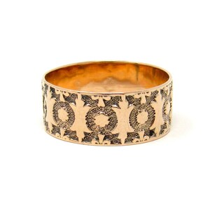 Victorian 10K Rose Gold Wedding Band | Antique Solid Gold Eternity Style Ring Band | Rose Gold Cigar Band | Gold Stacking Ring