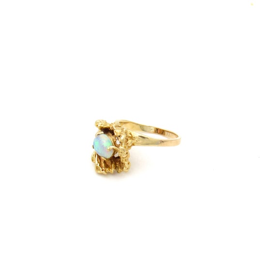 Vintage 14K Gold Opal Solitaire Ring | Solid Gold… - image 4