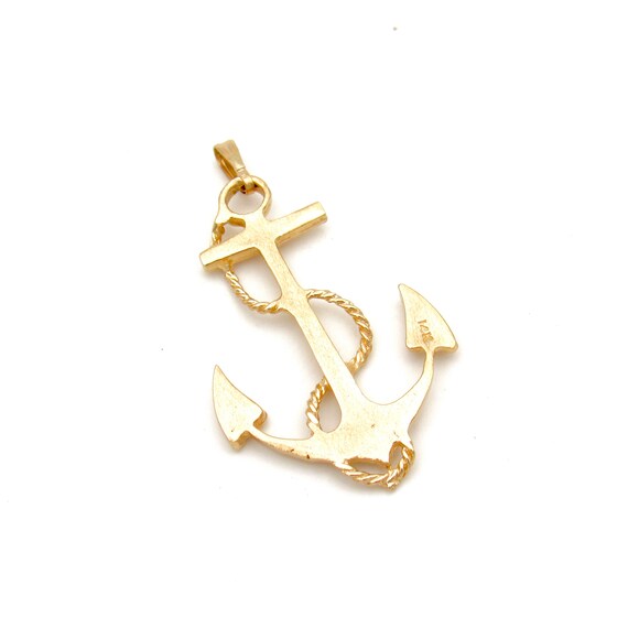 Vintage 14K Gold Anchor Pendant | Large Estate So… - image 7