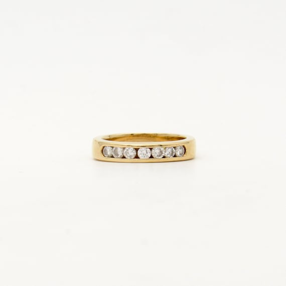 Vintage 14K Gold Diamond Eternity Ring | Channel Set Anniversary Band