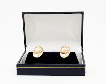 Boutons De Manchette Anciens Plaqué Or - Motif Cheval/cavalier - Vintage, Référence 2774 - Occasion Parfait