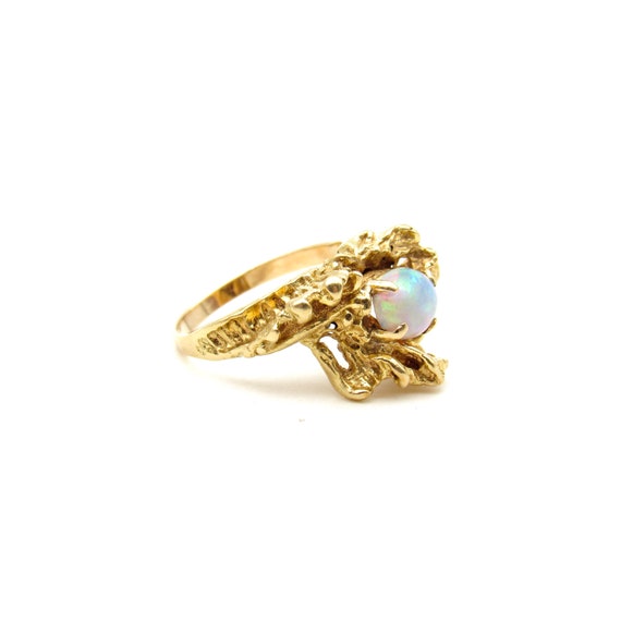 Vintage 14K Gold Opal Solitaire Ring | Solid Gold… - image 3