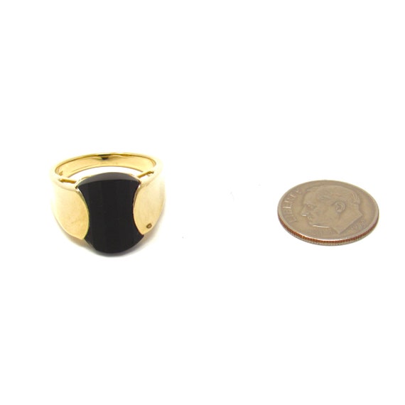 Vintage 14K Gold Onyx Ring | Estate Solid Yellow … - image 9