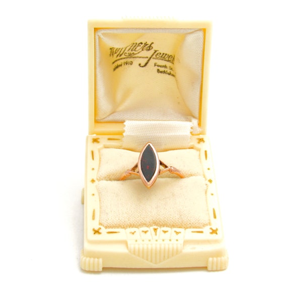 Art Deco 9K Rose Gold Bloodstone Ring | Antique H… - image 6