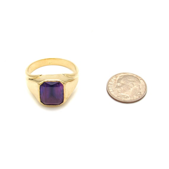 Antique 18K Gold Amethyst Signet Ring | Victorian… - image 9