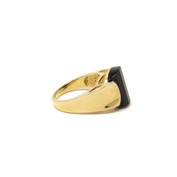 Vintage 14K Gold Onyx Ring | Estate Solid Yellow … - image 7