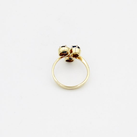 Vintage 14K Gold Sapphire Ring | Solid Gold Blue … - image 6