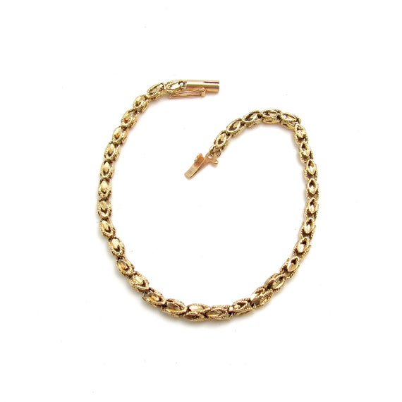 Vintage 14K Gold Fancy Link Bracelet | Solid Yello