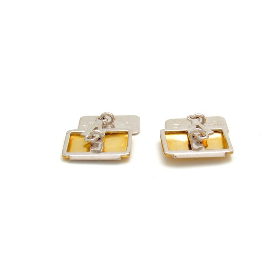 Vintage 14K Gold Diamond Cufflinks | Solid Bi-Col… - image 6