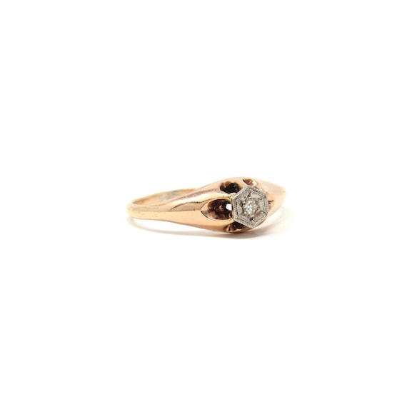 Victorian 14K Gold Diamond Ring | Antique Solid R… - image 3
