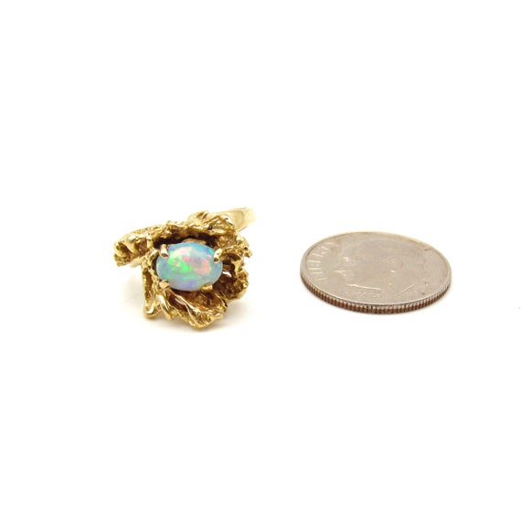 Vintage 14K Gold Opal Solitaire Ring | Solid Gold… - image 8