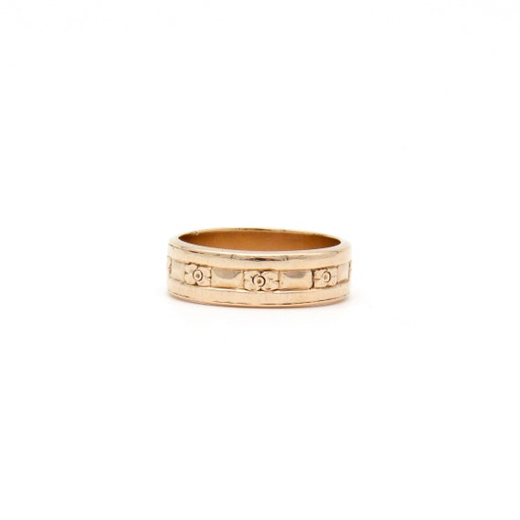 Art Deco 14K Rose Gold Wedding Band | Antique Sol… - image 3