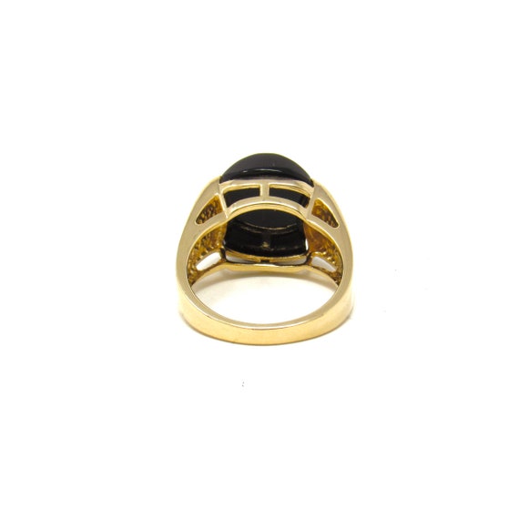 Vintage 14K Gold Onyx Ring | Estate Solid Yellow … - image 6