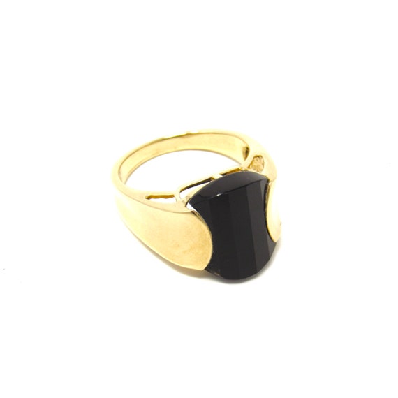 Vintage 14K Gold Onyx Ring | Estate Solid Yellow … - image 3