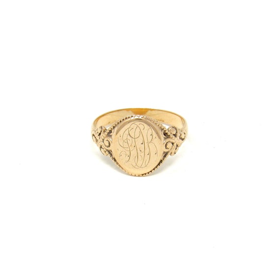 Victorian 9K Gold Signet Ring | Antique Solid Gold