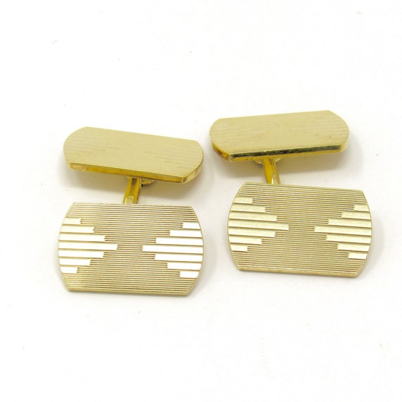 Art Deco 14K Yellow Gold Cufflinks | Antique Solid