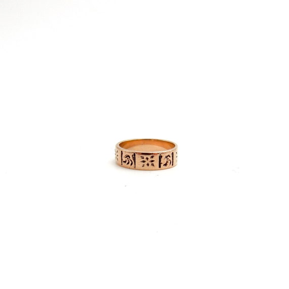Victorian 10K Rose Gold Baby Ring Band | Solid Go… - image 1