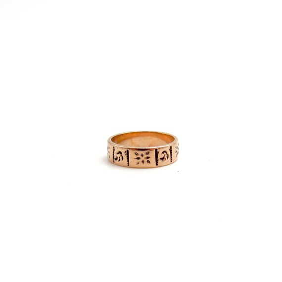 Victorian 10K Rose Gold Baby Ring Band | Solid Go… - image 5