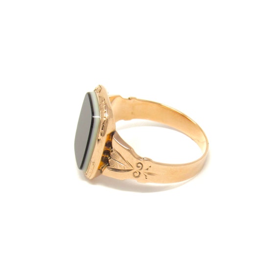 Victorian 14K Gold Sardonyx Ring | Antique Solid … - image 4