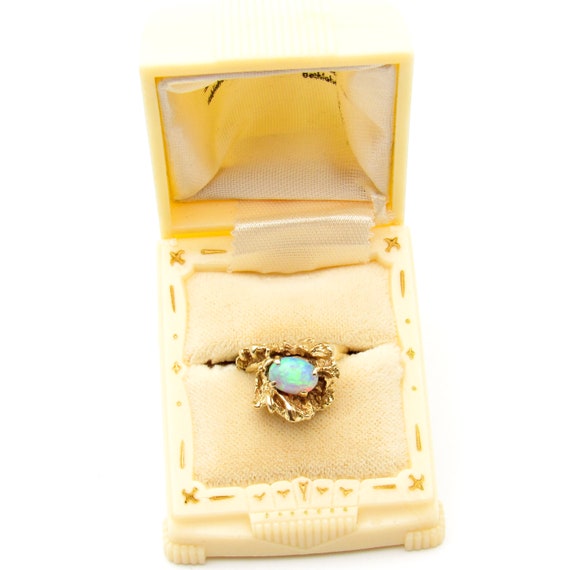 Vintage 14K Gold Opal Solitaire Ring | Solid Gold… - image 7