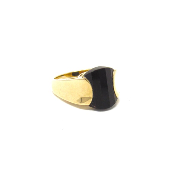 Vintage 14K Gold Onyx Ring | Estate Solid Yellow … - image 4