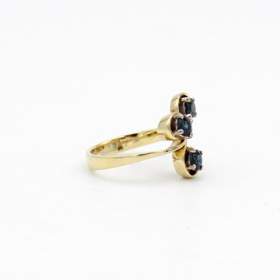 Vintage 14K Gold Sapphire Ring | Solid Gold Blue … - image 4