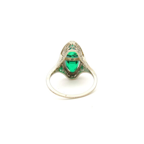 Antique 18K Gold Aquamarine Ring | Art Deco Solid… - image 4