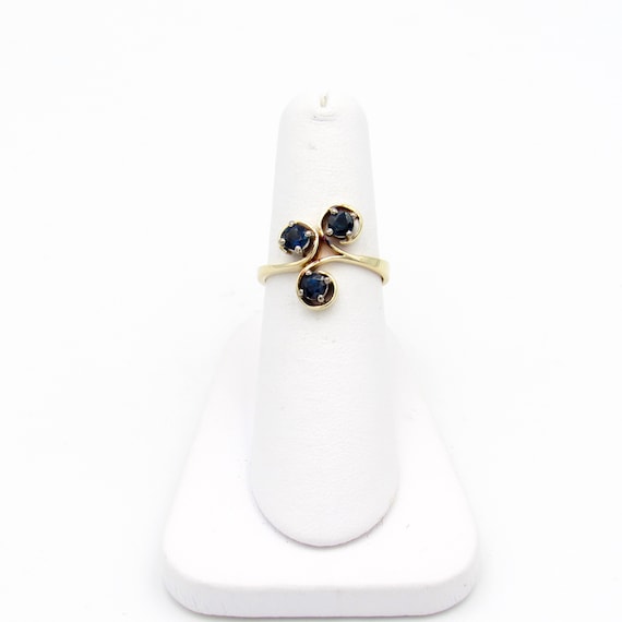 Vintage 14K Gold Sapphire Ring | Solid Gold Blue … - image 8