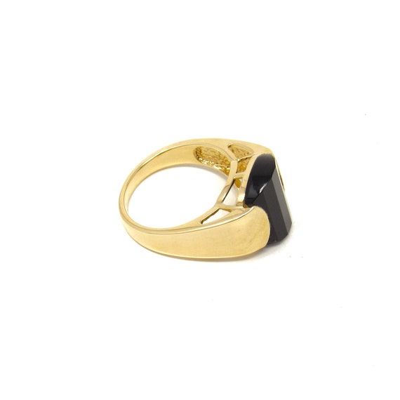 Vintage 14K Gold Onyx Ring | Estate Solid Yellow … - image 5