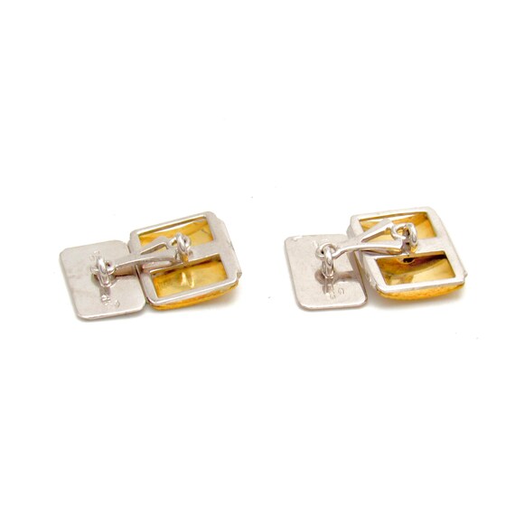 Vintage 14K Gold Diamond Cufflinks | Solid Bi-Col… - image 7