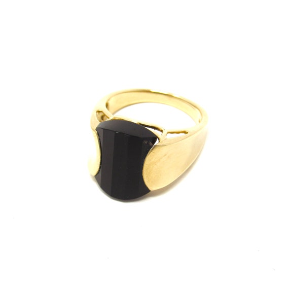 Vintage 14K Gold Onyx Ring | Estate Solid Yellow … - image 2