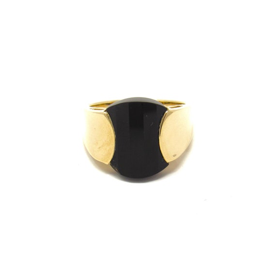 Vintage 14K Gold Onyx Ring | Estate Solid Yellow … - image 1