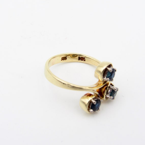 Vintage 14K Gold Sapphire Ring | Solid Gold Blue … - image 7