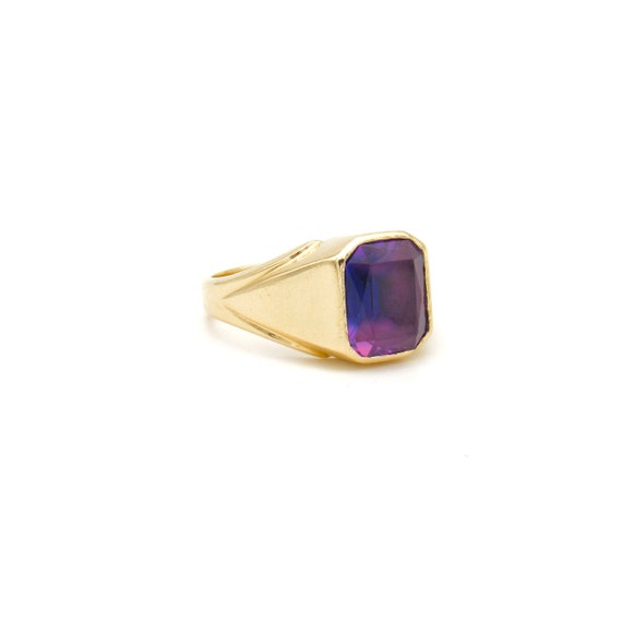 Antique 18K Gold Amethyst Signet Ring | Victorian… - image 2