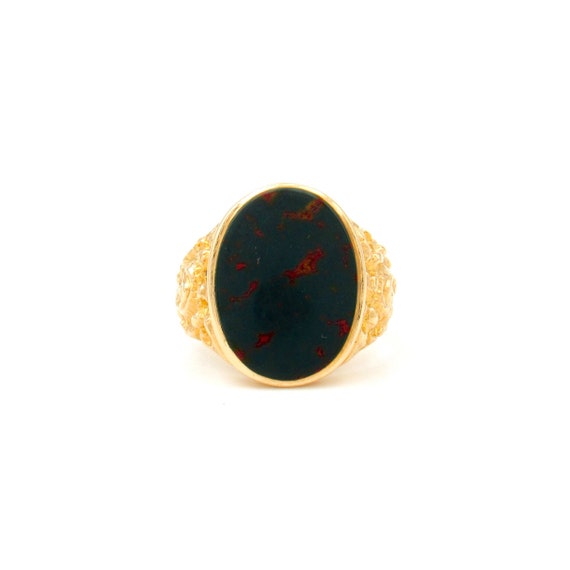 Vintage 9K Gold Bloodstone Ring | Solid Gold Men's