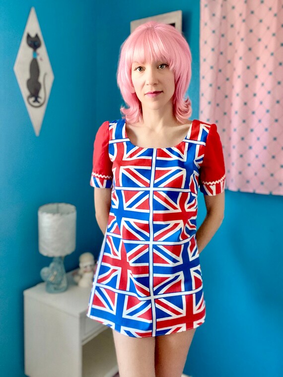 Vintage 1960s Union Jack Micro Mini Mod Scooter Sh