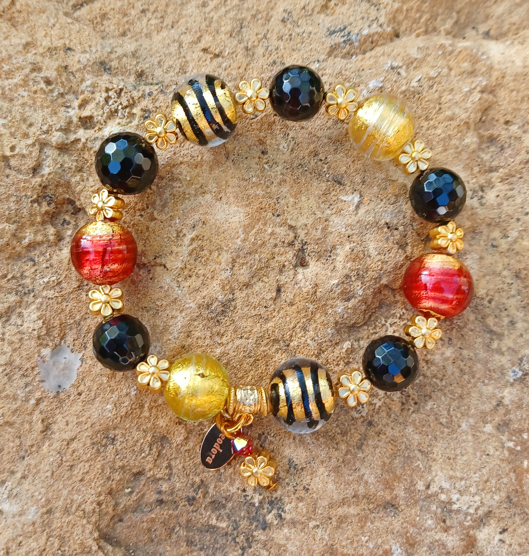 Bracelet en perles de verre rouge, 6 mm, perles craquelées rondes, perles en vrac, fabrication de bijoux, R-6098 - Canada