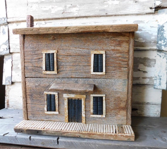 Primitive Rustic Salt Box House Farmhouse Home Decor Etsy