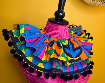 Jungle Boogie Ruff - Festival Collar Ruffle Pompom Clown Costume Rave Renaissance