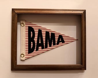 Red Ticking “BAMA” Pennant Flag